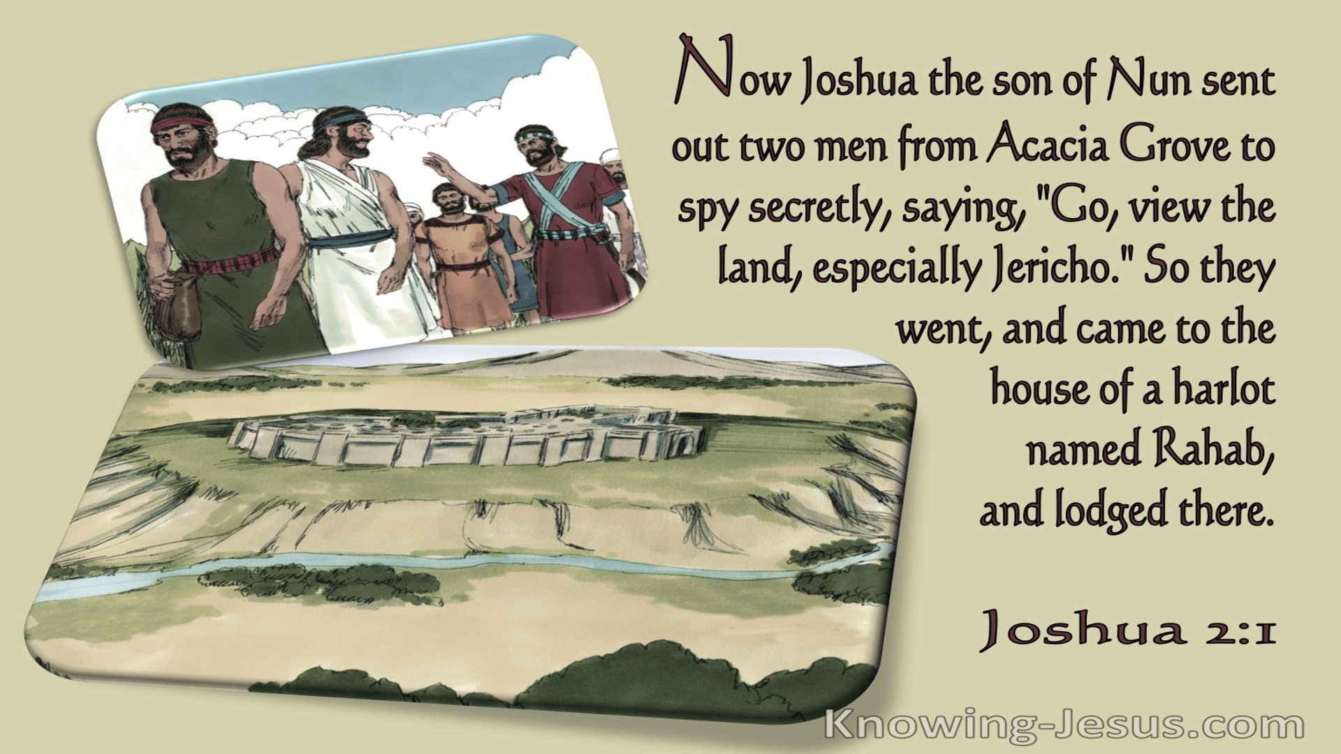 Joshua 2:1 They Came To The Houese Of A Harlet Named Rahab (cream)